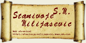Stanivoje Milijašević vizit kartica
